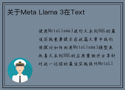 关于Meta Llama 3在Text