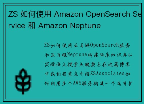 ZS 如何使用 Amazon OpenSearch Service 和 Amazon Neptune